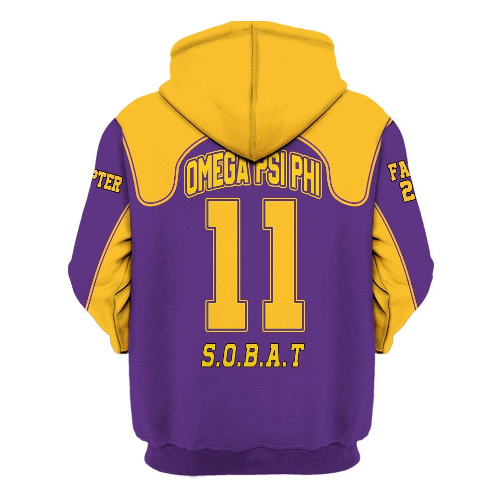 Ireishprint ΩΨΦ Custom Chapter Shirt, Personalized Racing Style White Sleeves Shirt 1911 ΩΨΦ Fraternity Hoodie