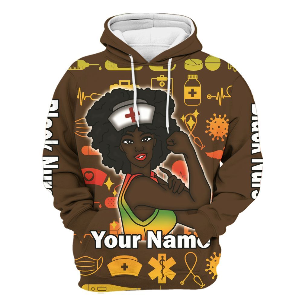 Amare Box Nurse Shirt, Proud Strong Black Nurse, Custom Name Shirt, Black Nurse, Nurse Stuff, Nurse Clipart, Gift For Nurse Unisex Hoodie
