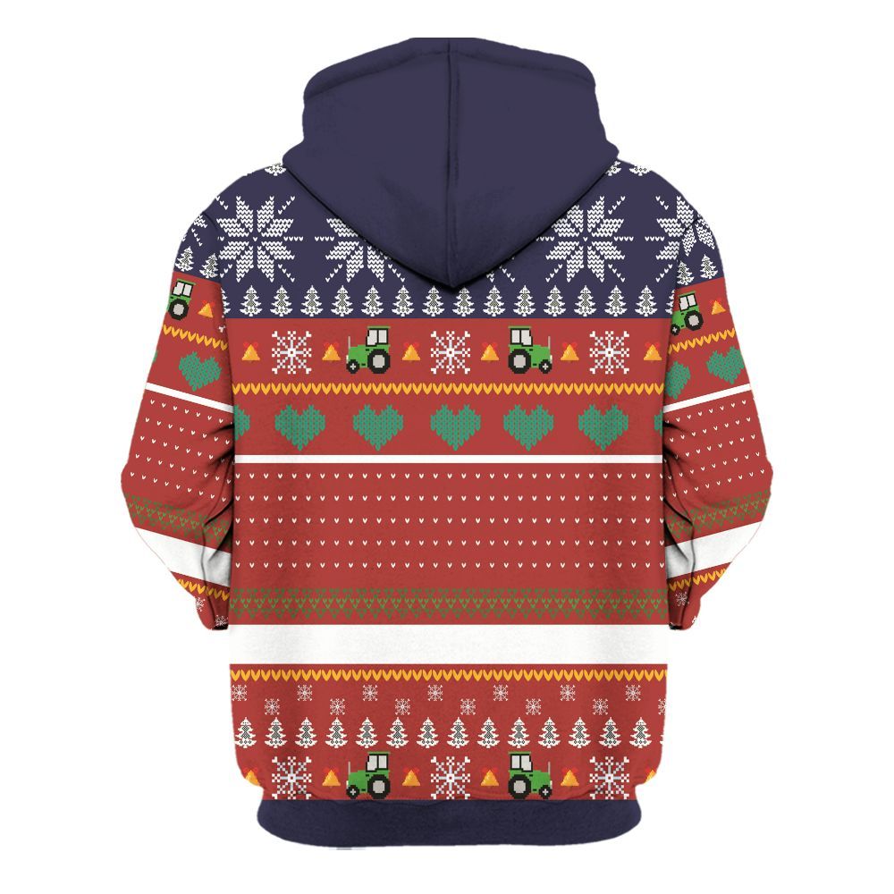 Amare Box Spreading Christmas Cheer, Christmas Farm Tractor, Pixel Farm Christmas Unisex Gift Shirt For Farmer Unisex Hoodie