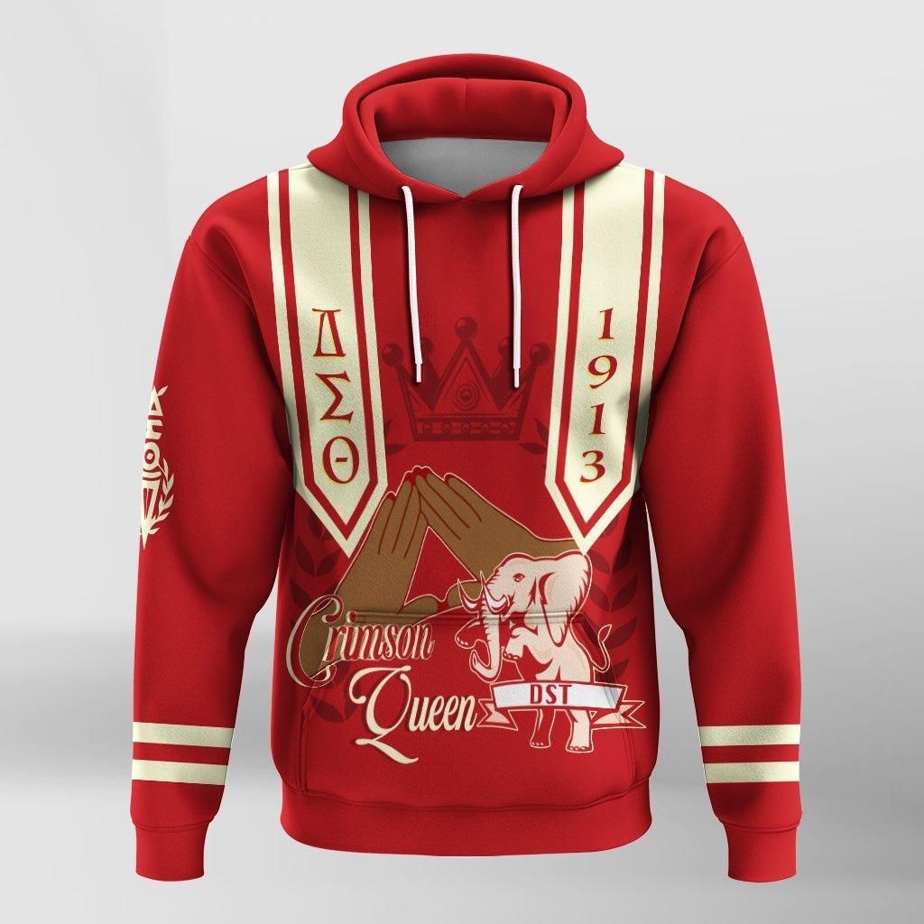 Personalized Delta Sigma Theta Hoodie DST Crimson Queen Custom Name Hoodie