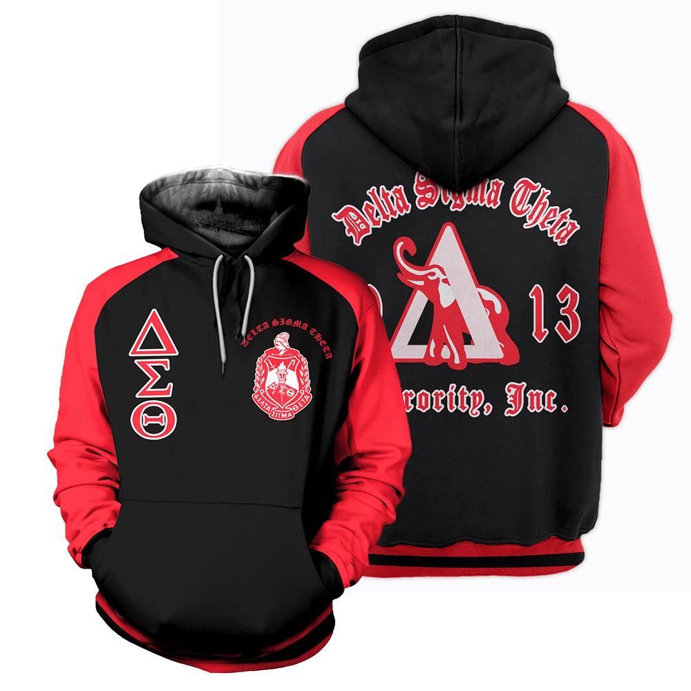 Delta Sigma Theta 29720191 B4802 3D Pullover Printed Over Unisex Hoodie