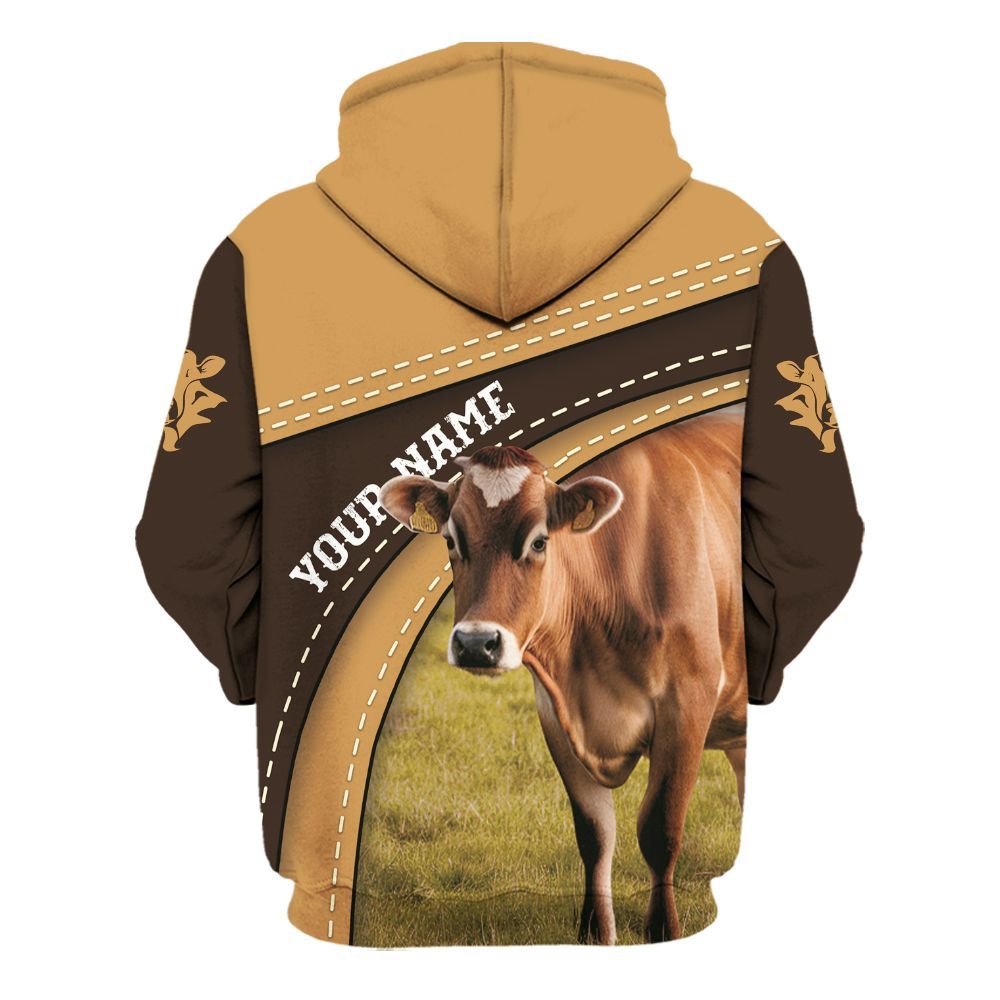 Amare Box Cow Farm Shirt, Jersey Cow On Farm, Jersey Cow, Cow Shirt, Farm Shirt, Cow Lover, Custom Name Gift Shirt For Farmer Unisex Hoodie