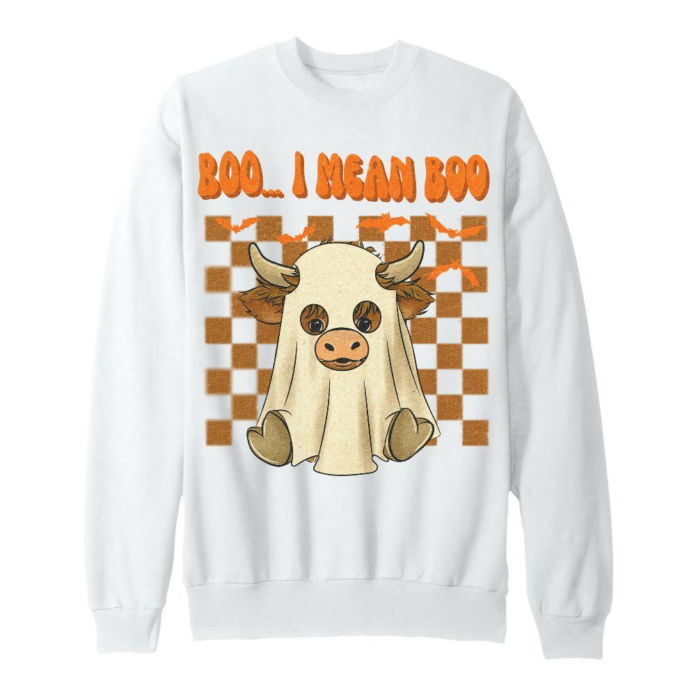 Amare Box Cow Halloween Shirt, Retro Moo I Mean Boo Gift For Fan Unisex Sweatshirt