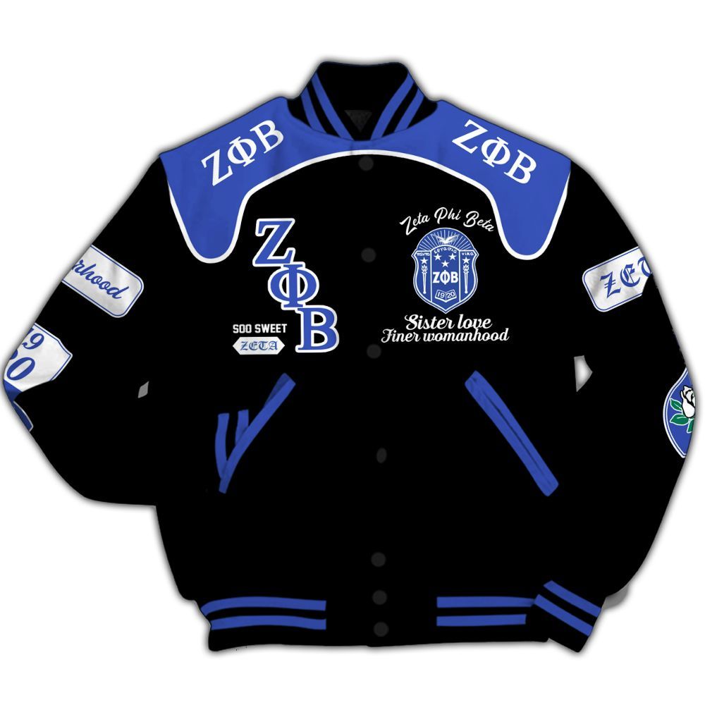 Ireishprint Zeta Phi Beta Varsity Jacket, Zeta Phi Beta Style Z Phi B 1920 Dove Curve Style 1913 Sorority Jacket