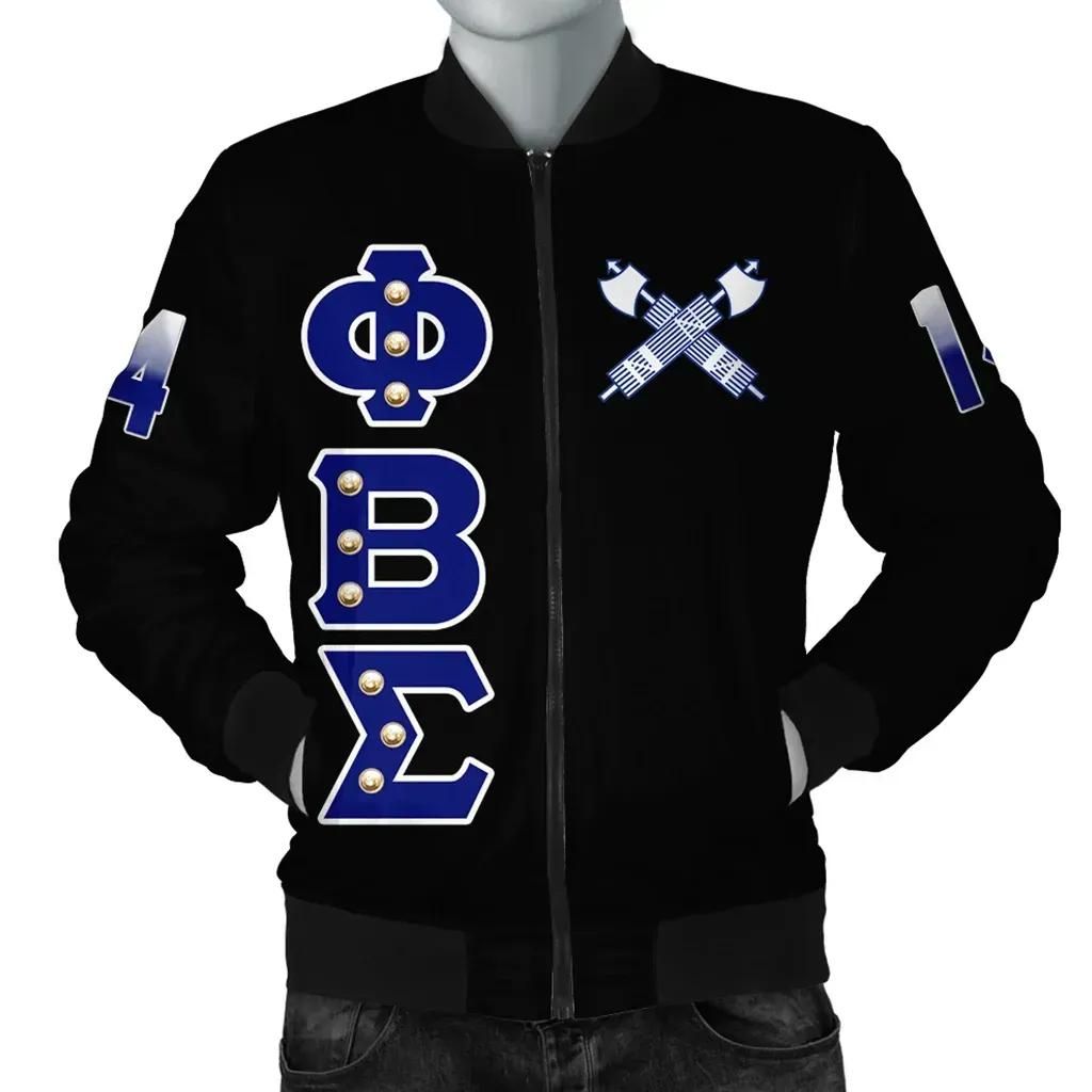 Africa Zone Jacket - Phi Beta Sigma Crystal Black Bomber J09