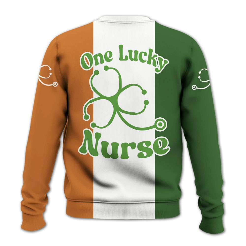 Amare Box Nurse Shirt, One Lucky Nurse, Custom Name, Patrick's Day, Gift For Nurse, Gift For Patrick's Day Knitted Sweater