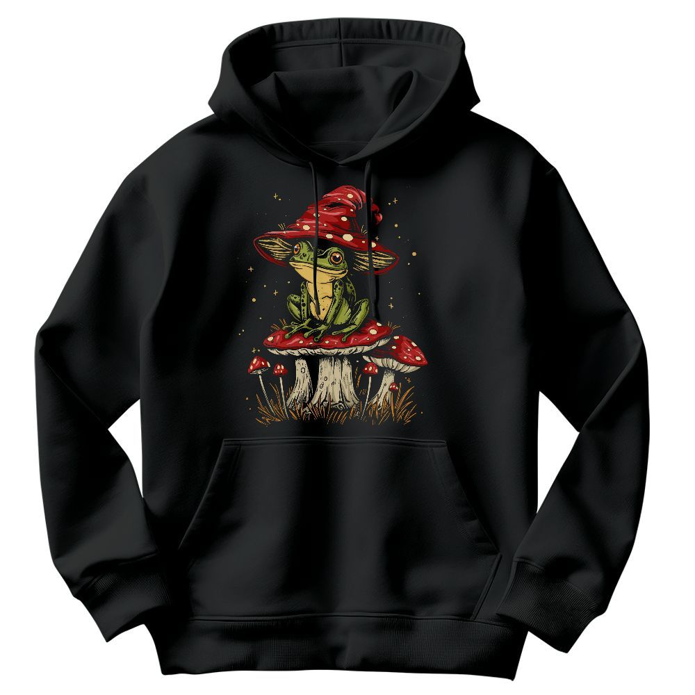 Amare Box Mushroom Frog Vintage Shirt, Vintage Style Botanical Frog Tee, Fairycore Streetwear Gifts Unisex Hoodie