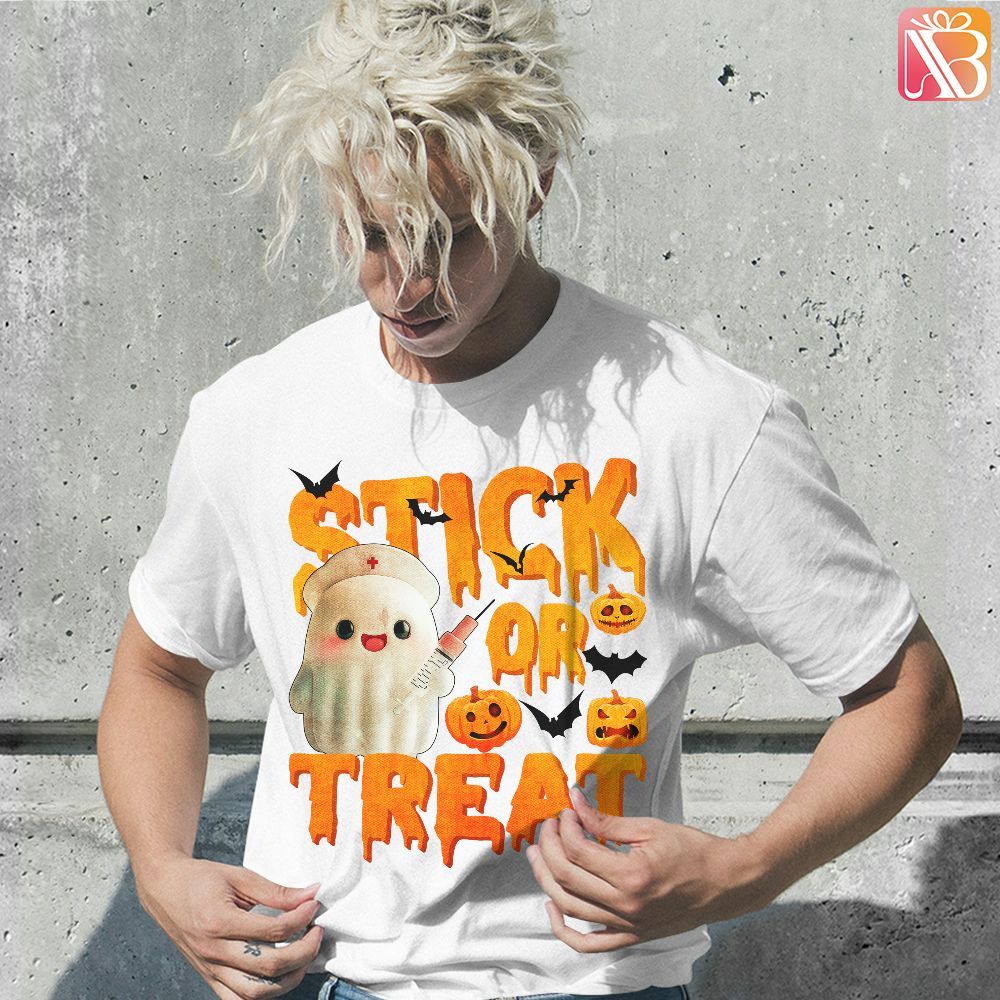 Amare Box Nurse Ghost Halloween Shirt, Trick Or Treat Halloween Design Gift For Fan Unisex Shirt
