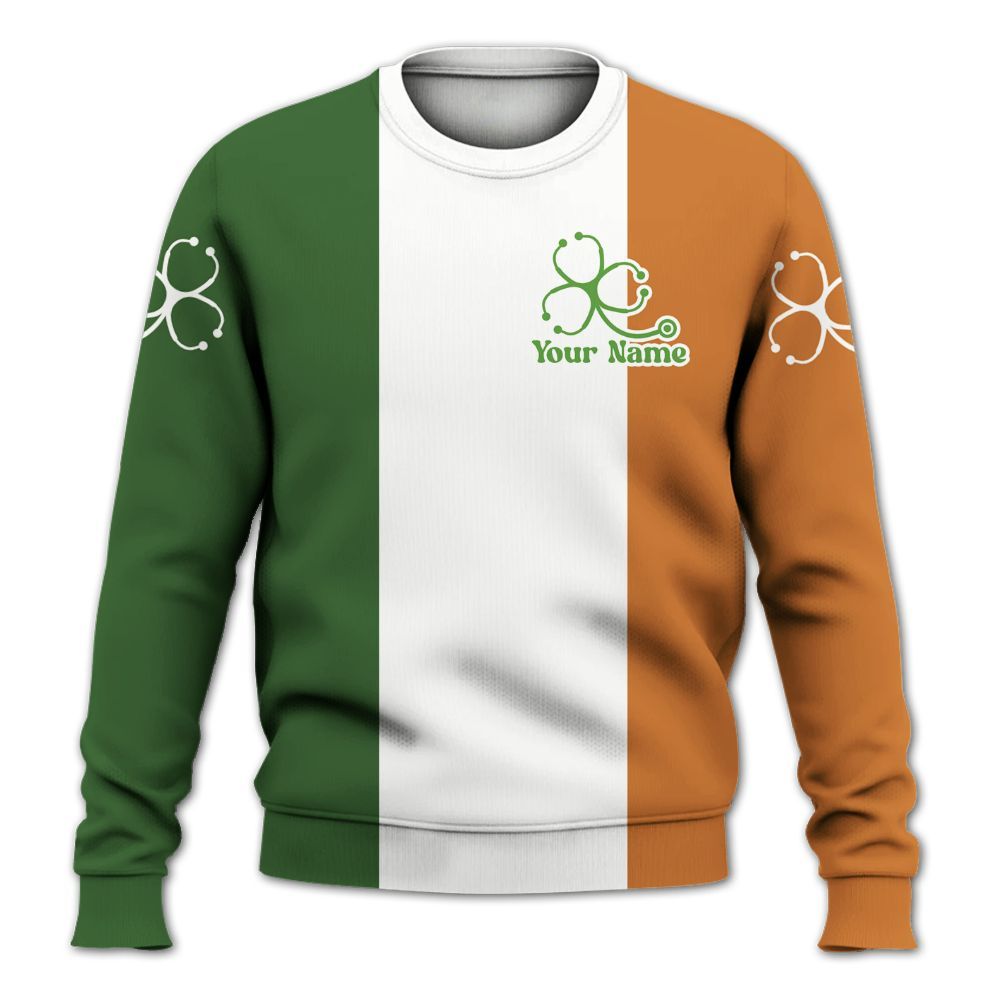 Amare Box Nurse Shirt, One Lucky Nurse, Custom Name, Patrick's Day, Gift For Nurse, Gift For Patrick's Day Knitted Sweater