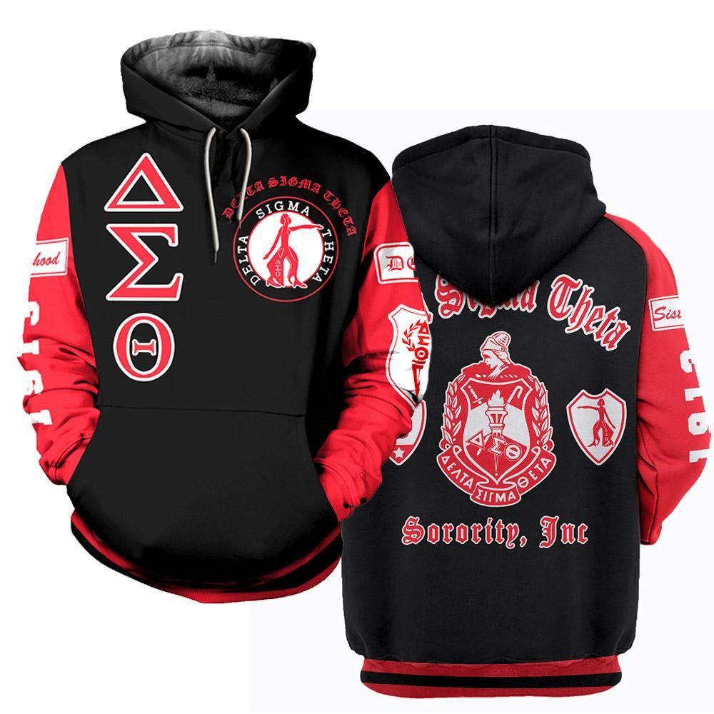 Delta Sigma Theta 572019 B4728 3D Pullover Printed Over Unisex Hoodie