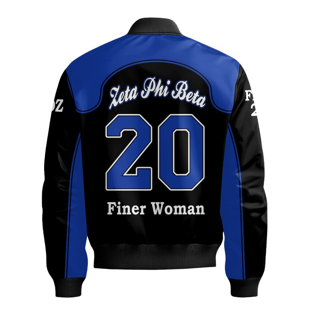 Ireishprint Zeta Phi Beta Custom Chapter Bomber Jacket, Z-Phi-B Jacket Racing Style Sorority Bomber Jacket