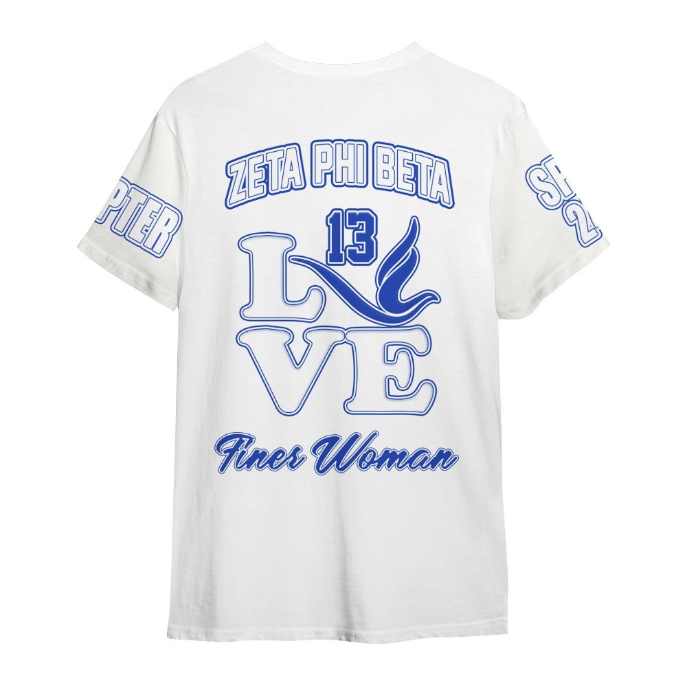 Ireishprint Zeta Phi Beta Custom Chapter Shirt, Personalized Love Zeta Dove Z Phi B White Shirt 1920 Zeta Phi Beta Sorority Shirt