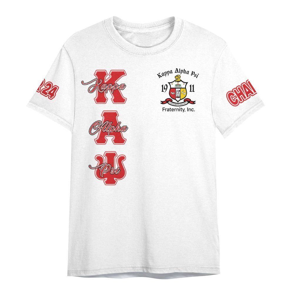 Ireishprint ΚΑΨ Custom Chapter Shirt, Personalized White Shirt Founded 1911 Fraternity Shirt