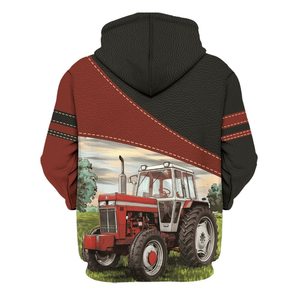 Amare Box Farm Tractor Shirt, Red Tractor, Custom Name Shirt, Tractor Clipart, Love Tractor, Vintage Tractor, Gift For Loves Farmer Unisex Hoodie