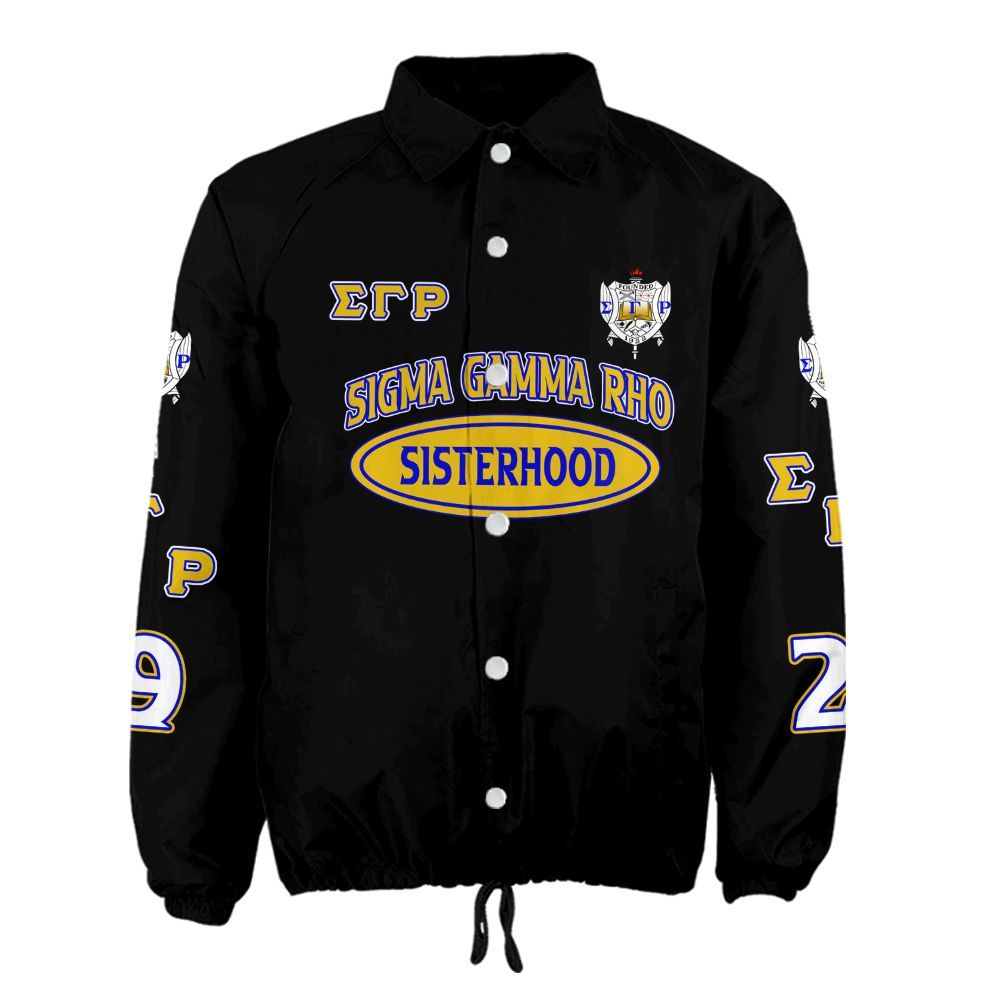 Ireishprint Sigma Gamma Rho Crossing Jacket, Sisterhood Black Jacket Sigma Gamma Rho Sorority Crossing Jacket