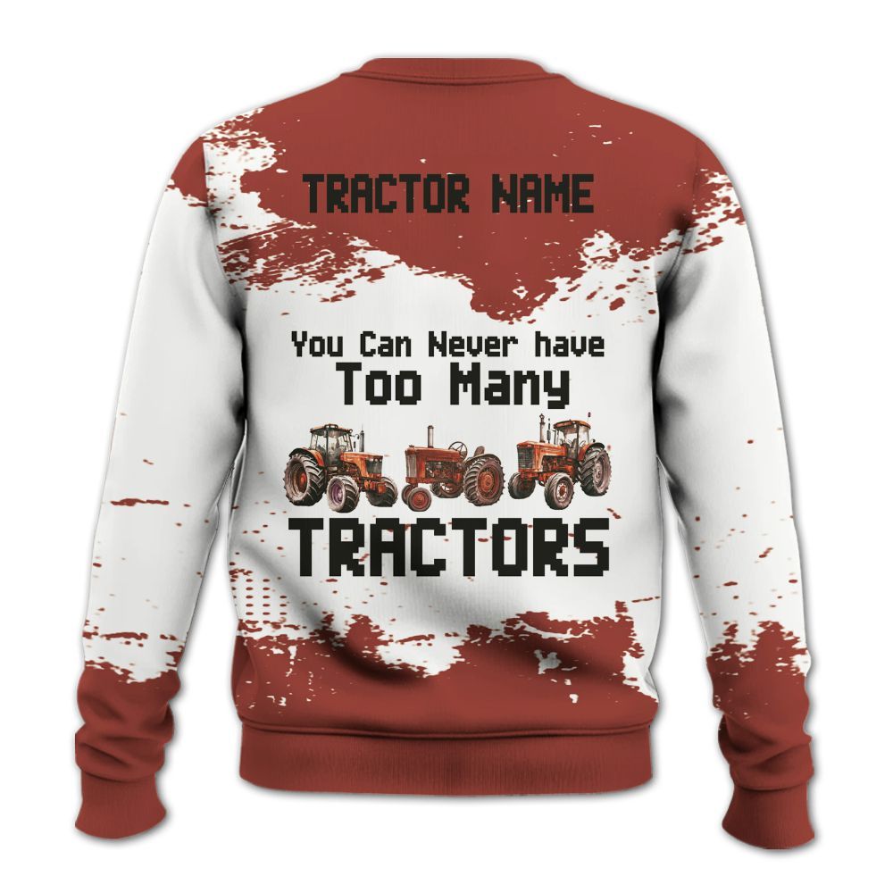 Amare Box Farm Tractor Shirt, You Can Never Have Too Many Tractors, Custom Tractor Name, Love Tractor, Vintage Tractor, Gift For Farm Lover Knitted Sweater