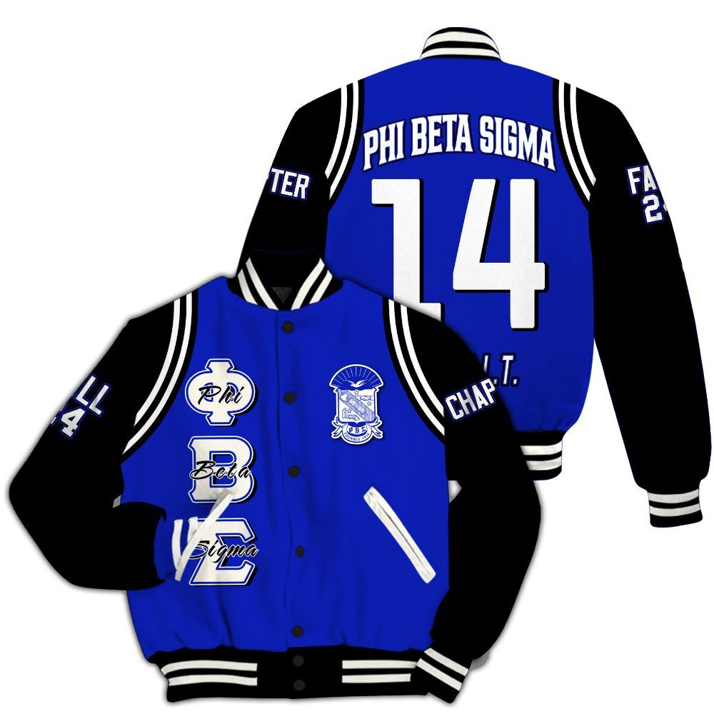Ireishprint Phi Beta Sigma Custom Chapter Varsity Jacket, Personalized Royal Blue Jacket Phi Beta Sigma Fraternity Jacket