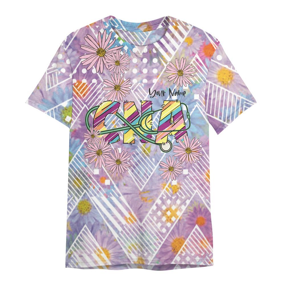 Amare Box Nurse Shirt, It Take Lots Of Sparkle To Be A CNA, Custom Name Shirt, CNA Stuff, Flower Clipart, Gift For CNA All Over Print Unisex Shirt