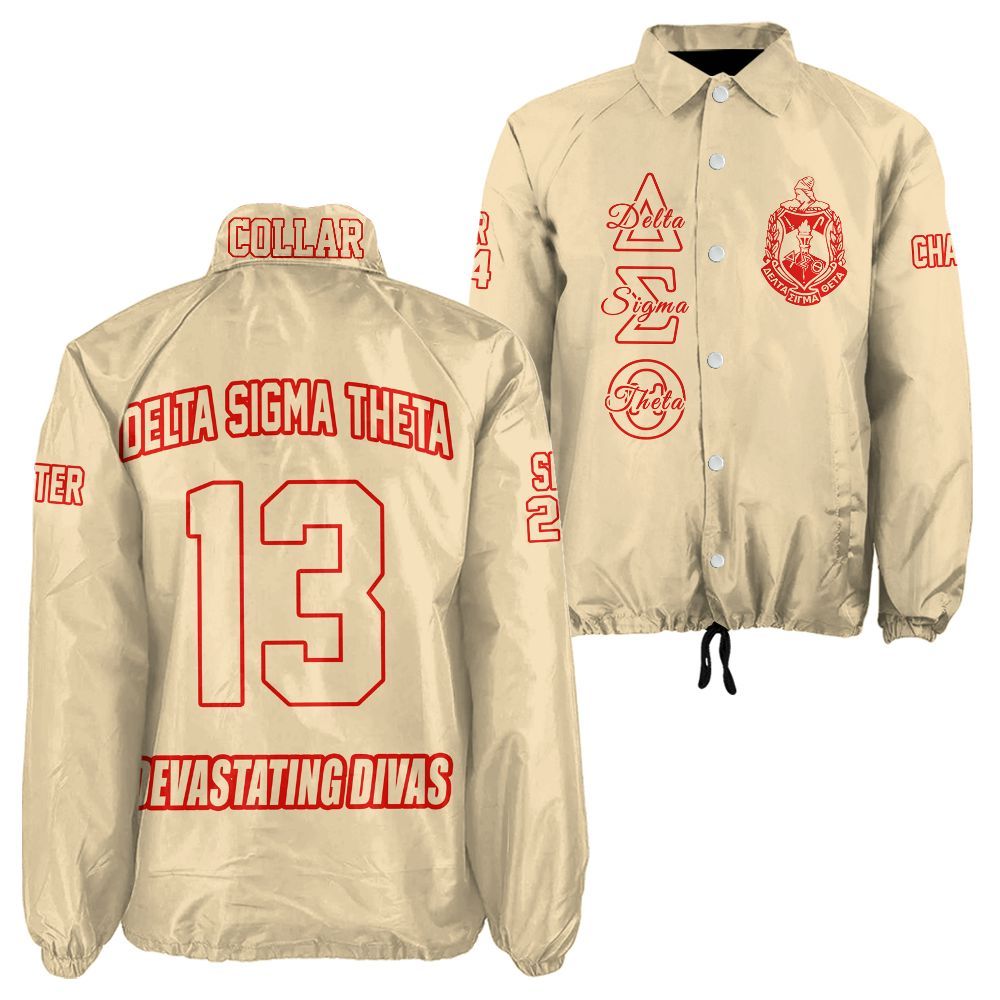 Ireishprint Delta Sigma Theta Custom Line Crossing Jacket, Bright Simple Style Delta Sigma Theta Jacket Sorority Crossing Jacket