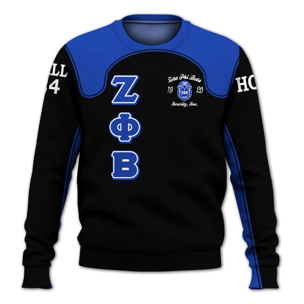 Ireishprint Zeta Phi Beta Custom Chapter Shirt, Z-Phi-B Jacket Racing Style 1920 Sorority Sweatshirt