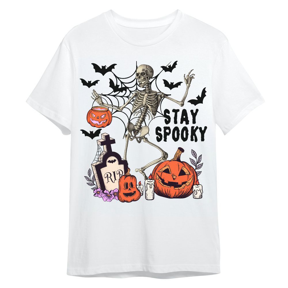 Amare Box Funny Skeleton Dacing With Pumpkin Halloween Shirt, Cute Skeleton Stay Spooky Gift For Fan Unisex Shirt