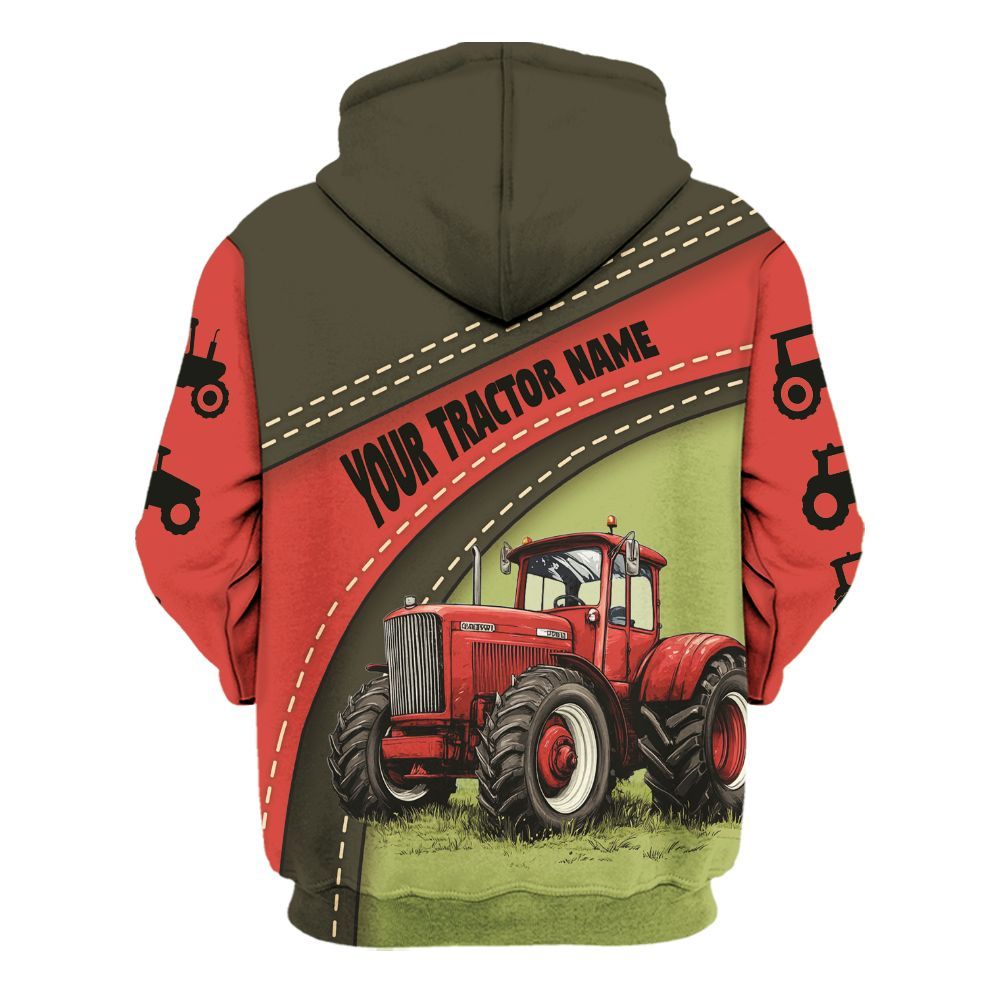 Amare Box Farm Tractor Shirt, Red Tractor, Custom Tractor Name, Tractor Clipart, Love Tractor, Vintage Tractor, Gift For Farm Lover Unisex Hoodie