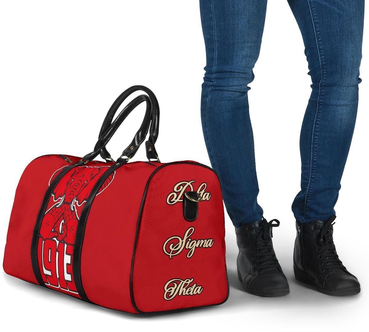 Ireishprint Delta Sigma Theta Travel Bag, Delta Sigma Theta Red Travel Bag 1913 Sorority Bag