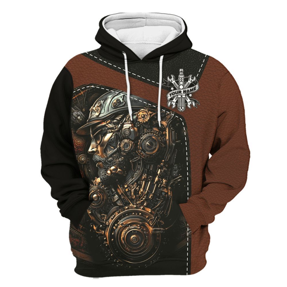 Amare Box Personalized Name Mechanic Metal Man All Over Printed Shirt Gift Unisex Hoodie