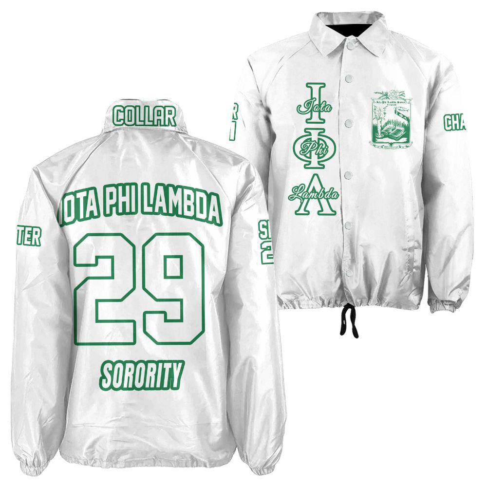 Ireishprint Iota Phi Lambda Custom Line Crossing Jacket, Personalized White Line Jacket Iota Phi Lambda Sorority Crossing Jacket