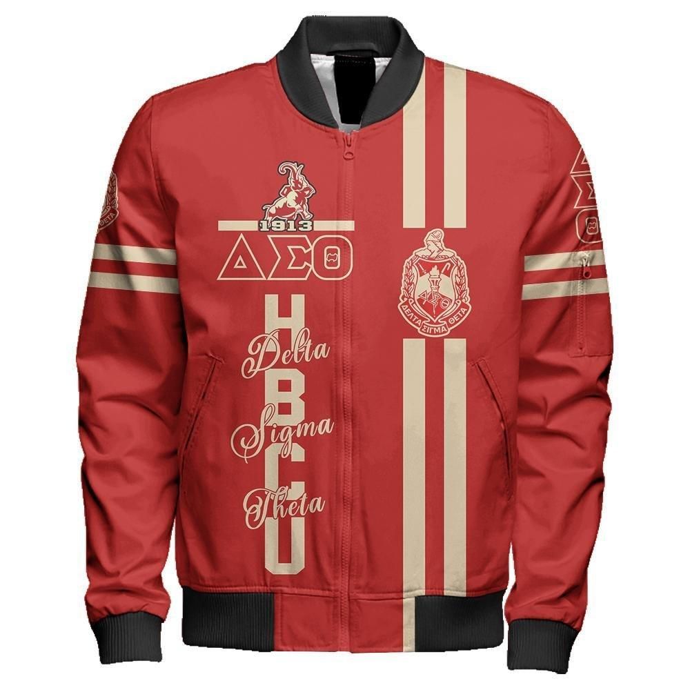 HBCU Delta Sigma Theta Elephant Sleeve Zip Bomber Jacket