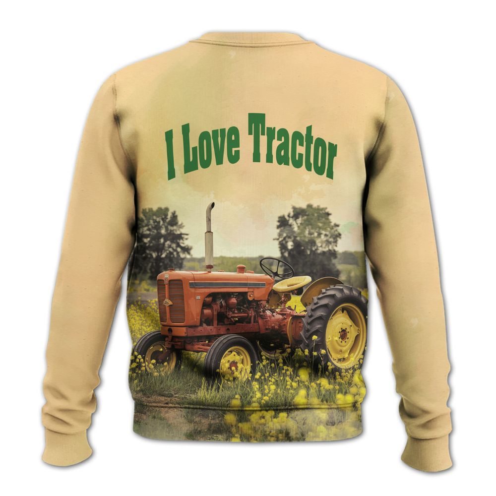 Amare Box Farm Tractor Shirt, I Love Tractor, Custom Tractor Name Shirt, Tractor Clipart, Love Tractor, Vintage Tractor, Girl Tractor, Gift For Farm Lover Knitted Sweater