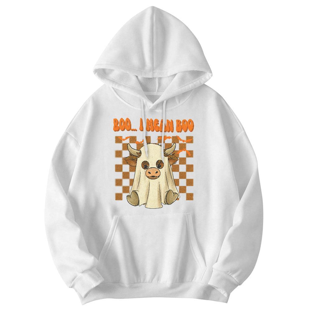 Amare Box Cow Halloween Shirt, Retro Moo I Mean Boo Gift For Fan Unisex Hoodie