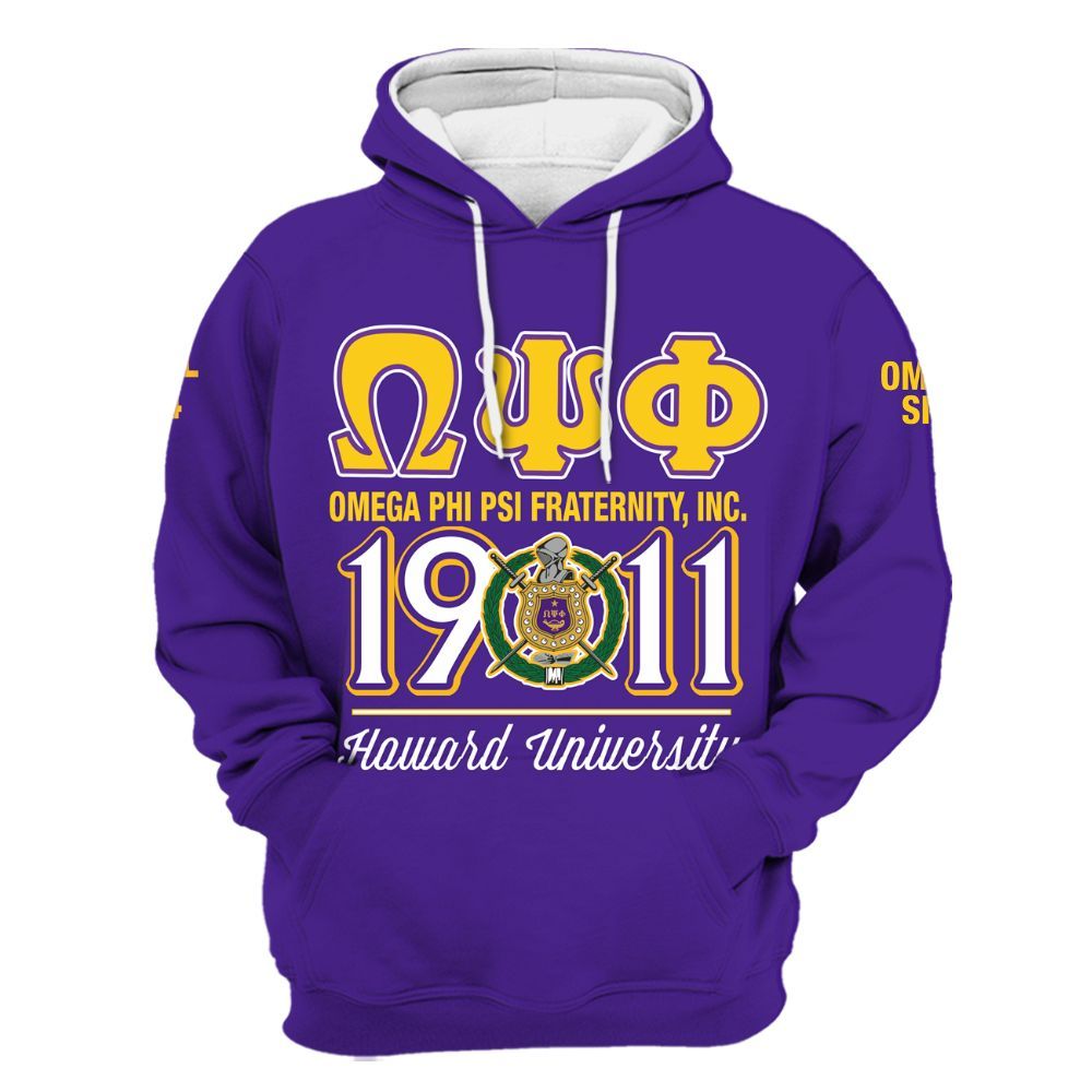 Ireishprint ΩΨΦ Custom Probate Line Shirt, Personalized Purple Shirt ΩΨΦ 1911 Fraternity Hoodie