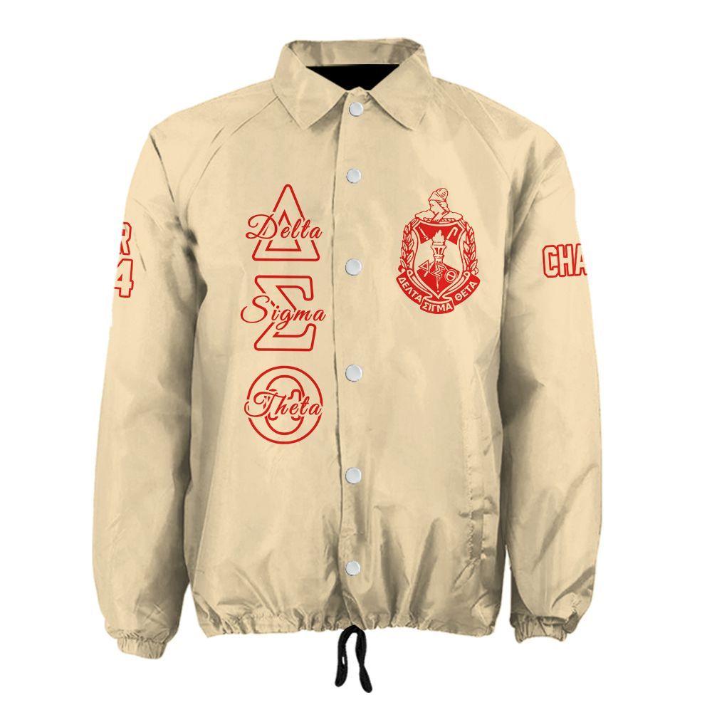 Ireishprint Delta Sigma Theta Custom Line Crossing Jacket, Bright Simple Style Delta Sigma Theta Jacket Sorority Crossing Jacket