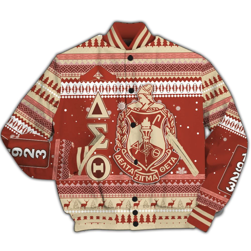 Ireishprint Delta Sigma Theta Shirt, Xmas Vibe Girl Shirt Delta Sigma Theta Sorority All Over Print Letterman Jackets