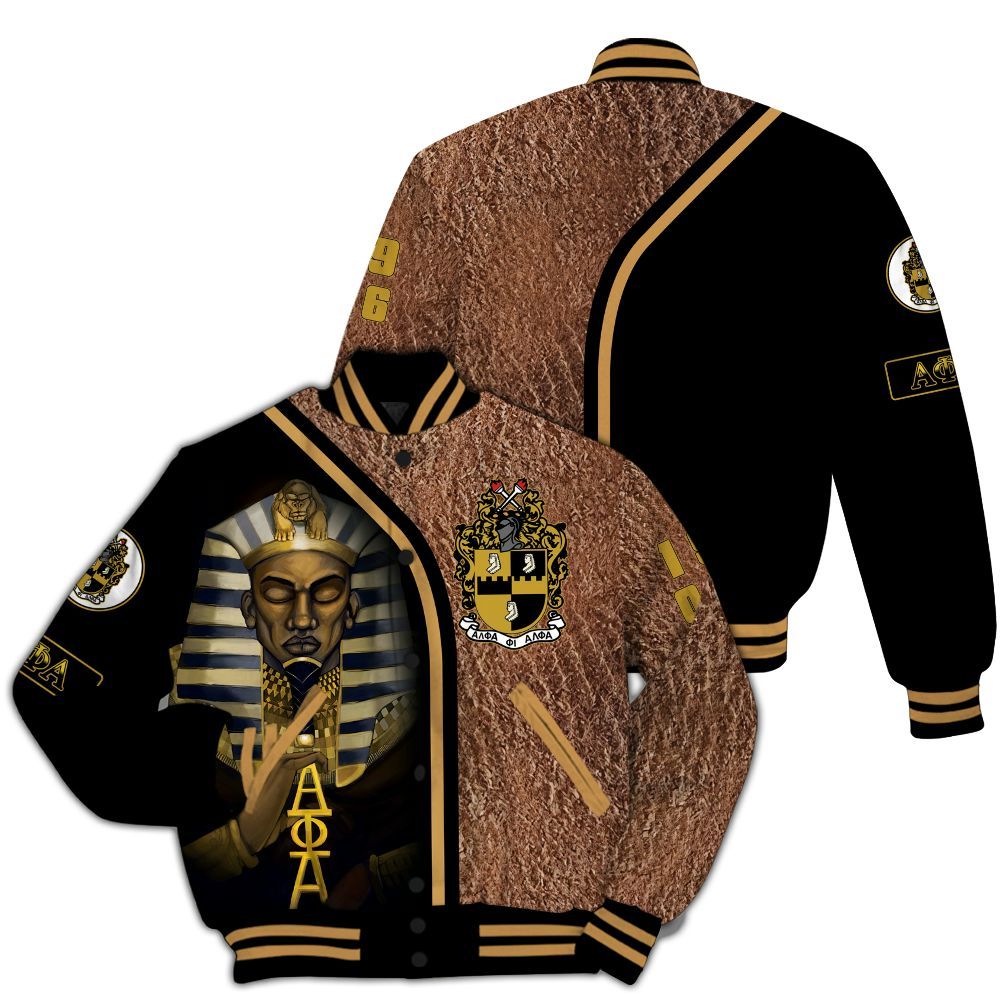 Ireishprint ΑΦΑ Varsity Jacket, ΑΦΑ 1906 Leather Pharaoh Inspired Fraternity Jacket