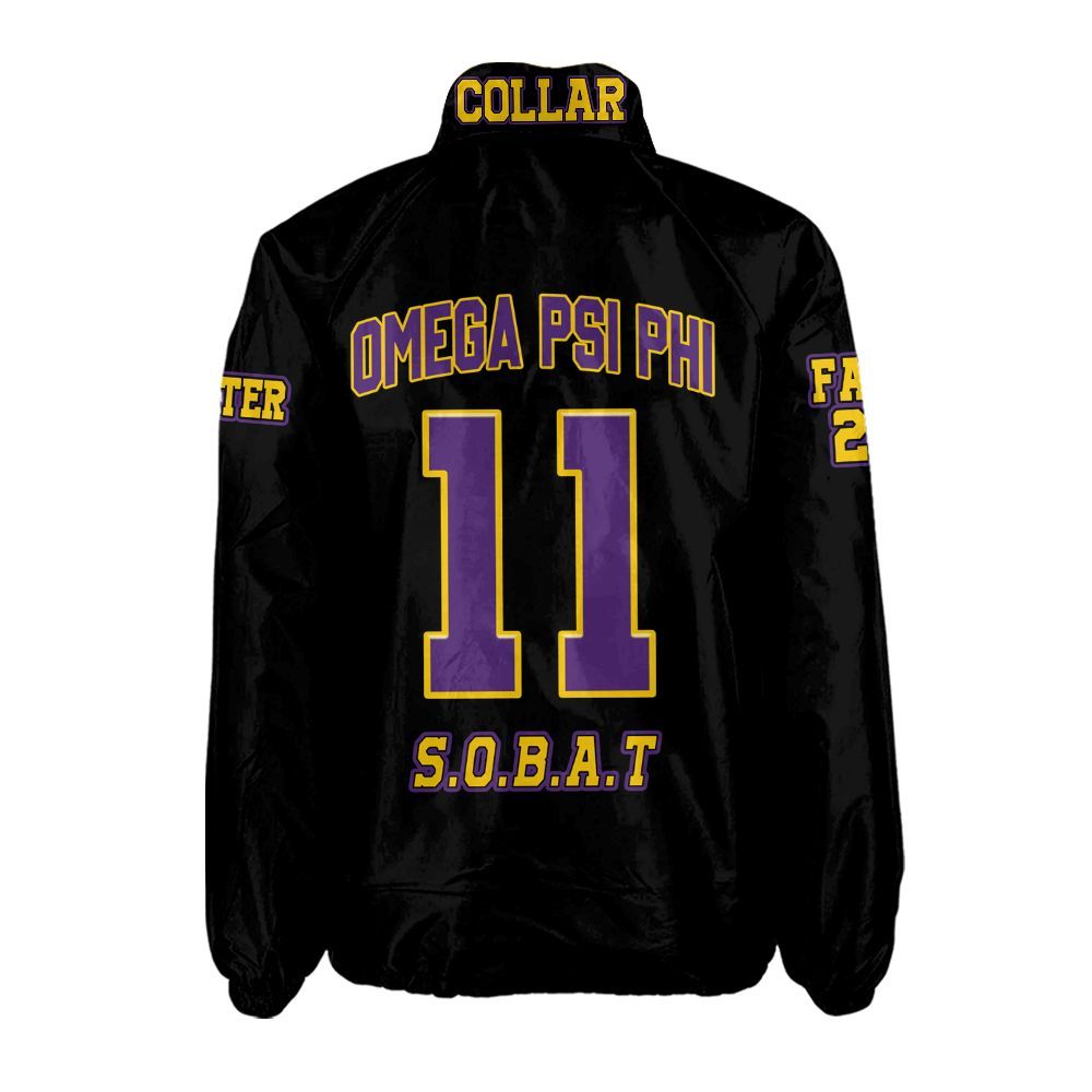 Ireishprint ΩΨΦ Custom Line Crossing Jacket, Personalized Black Jacket ΩΨΦ Fraternity Crossing Jacket