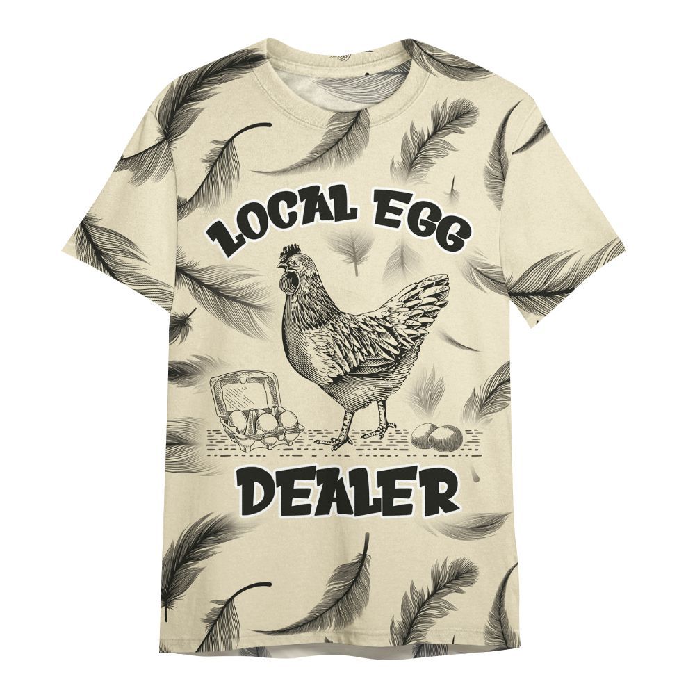 Amare Box Farm Shirt, Local Egg Dealer Shirt, Chicken Shirt, Funny Chicken, Chicken Lover, Minimalist Custom Name Gift Shirt For Farmer All Over Print Unisex Shirt