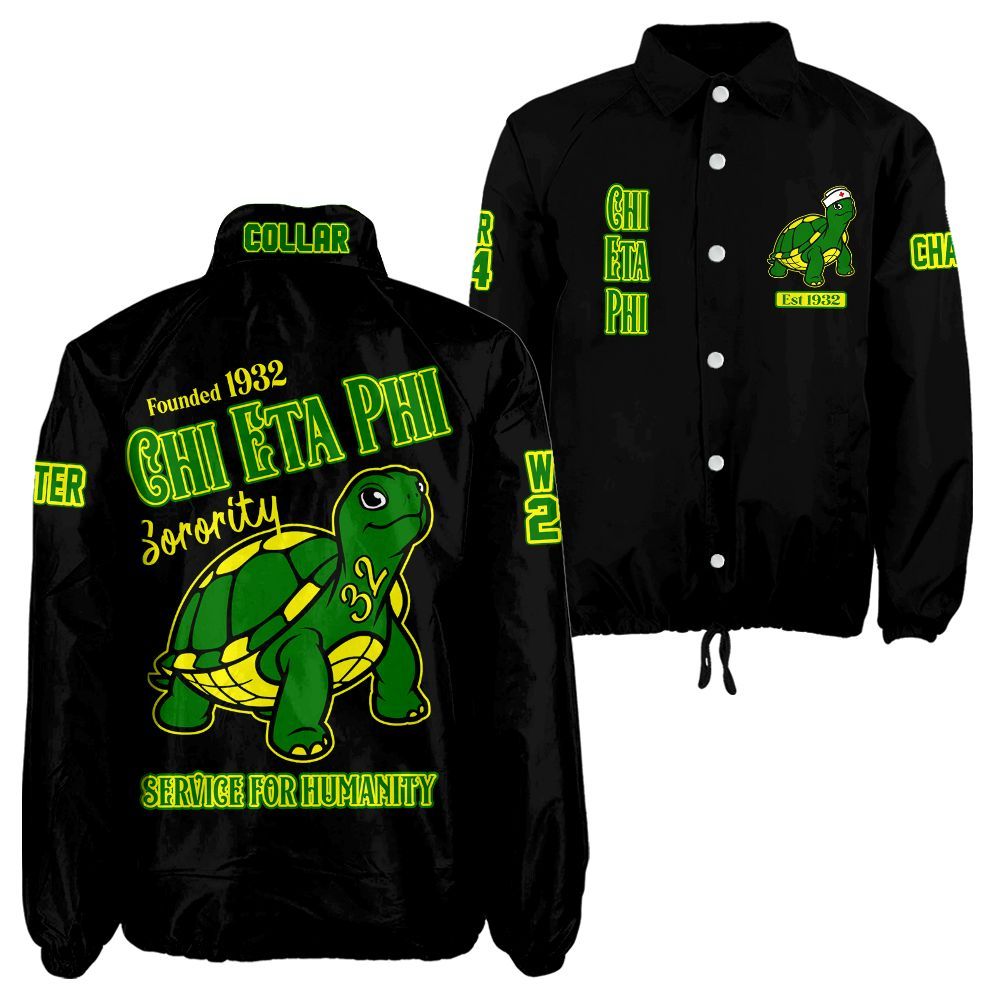 Ireishprint Chi Eta Phi Custom Line Crossing Jacket, Personalized Founded 1932 Turtle Crossing Jacket Chi Eta Phi Sorority Crossing Jacket