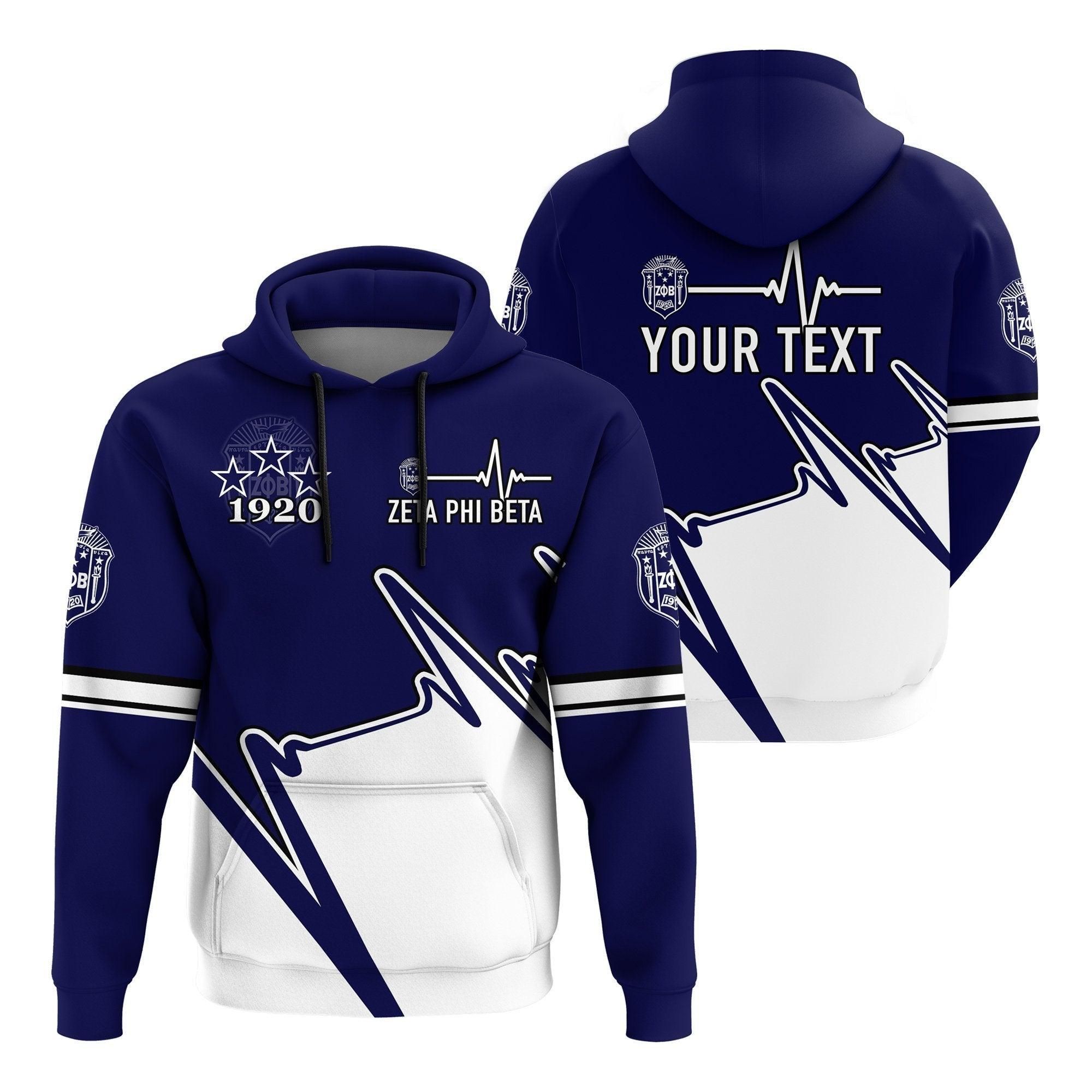 Personalized Heartbeat Zeta Phi Beta Hoodie
