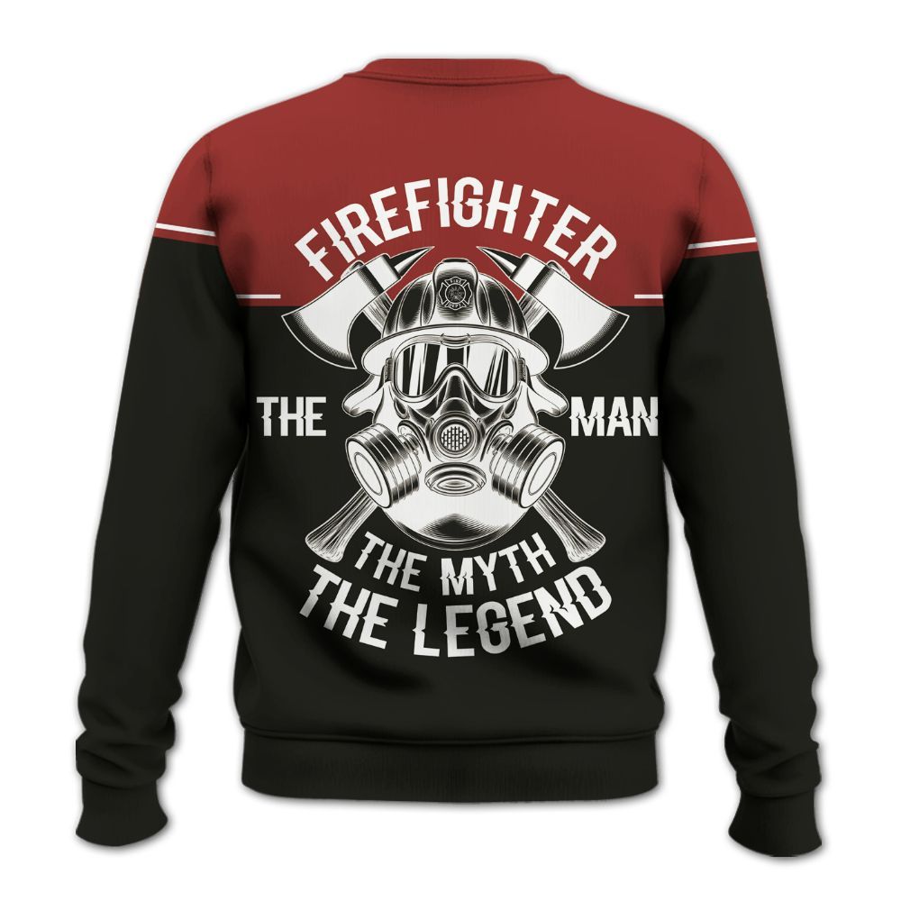 Amare Box Firefighter Shirt, The Man The Myth The Legend, Rescue Hero, Firefighter Shirt, Fireman Shirt, Custom Name Gift Shirt For Man Knitted Sweater