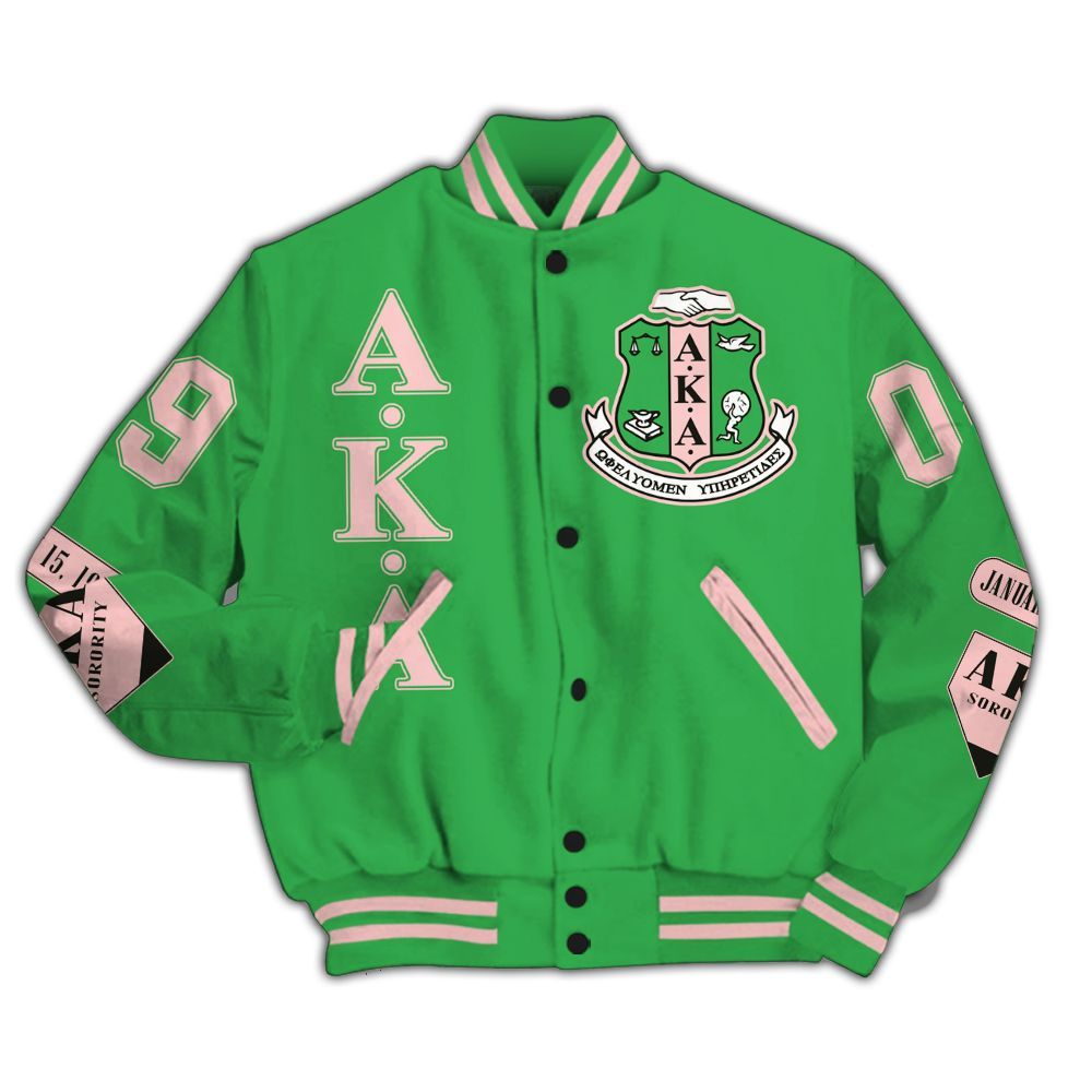 Ireishprint A.K.A Varsity Jacket, Apple Green 1908 Sorority Jacket