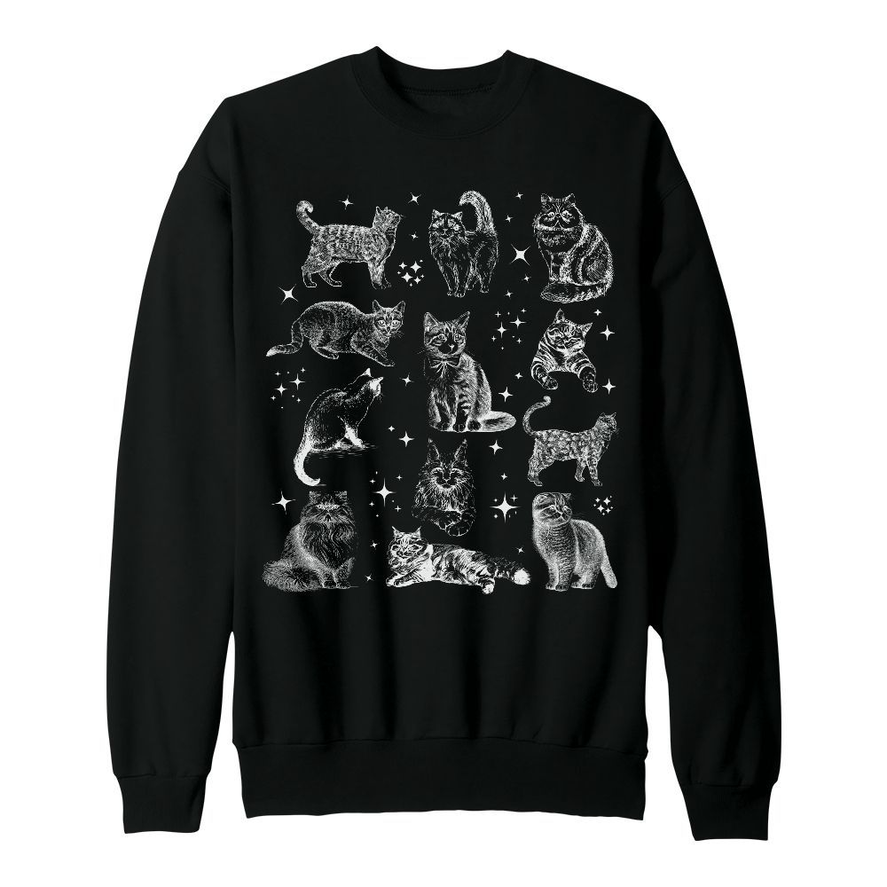 Amare Box Vintage 90s Tattoo Cat Shirt, Retro Kitten Nature Bootleg 90s, Cat Lovers, Cats In Space Unisex Sweatshirt