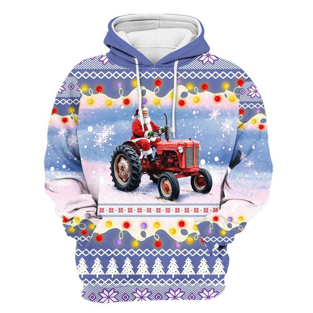 Amare Box Christmas Farm Dear Santa Just Bring Me A Tractor Shirt, Tractor Farm, Christmas Unisex Gift Shirt For Farmer Unisex Hoodie