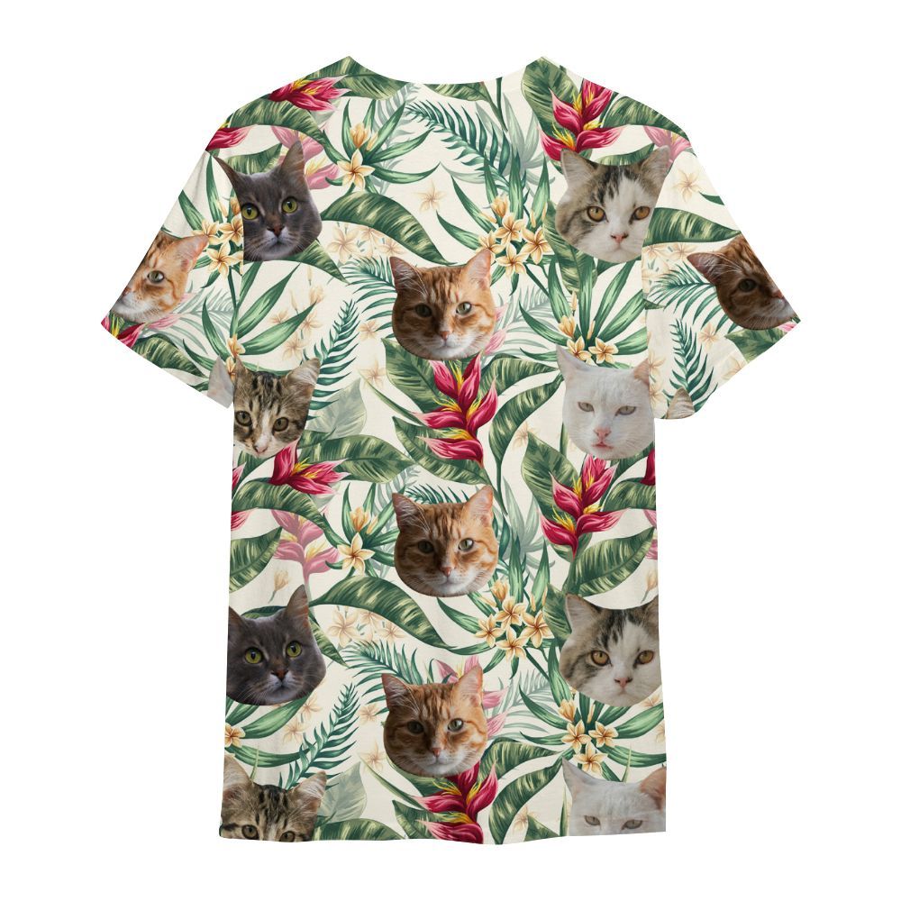 Amare Box Custom Photo Face Hawaiian Shirt, Personalized Face Cat Dog Party, Anniversary Birthday Gift For Pet All Over Print Unisex Shirt