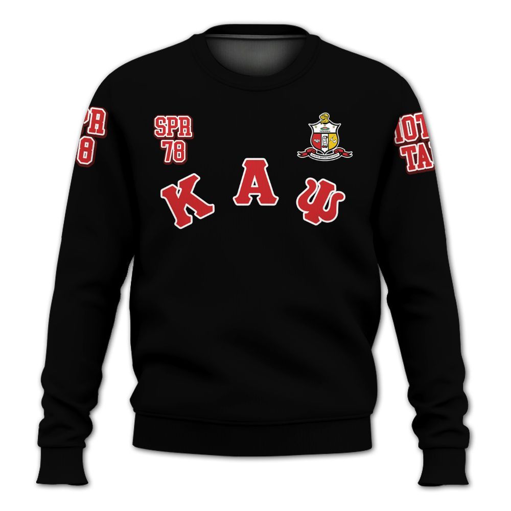 Ireishprint ΚΑΨ Custom Chapter Shirt, Personalized Simple Krimson Letter Black Shirt 1911 Fraternity Sweatshirt