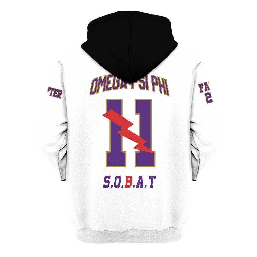 Ireishprint ΩΨΦ Custom Chapter Shirt, Personalized White Sleeves Shirt Omega 1911 ΩΨΦ Fraternity Hoodie
