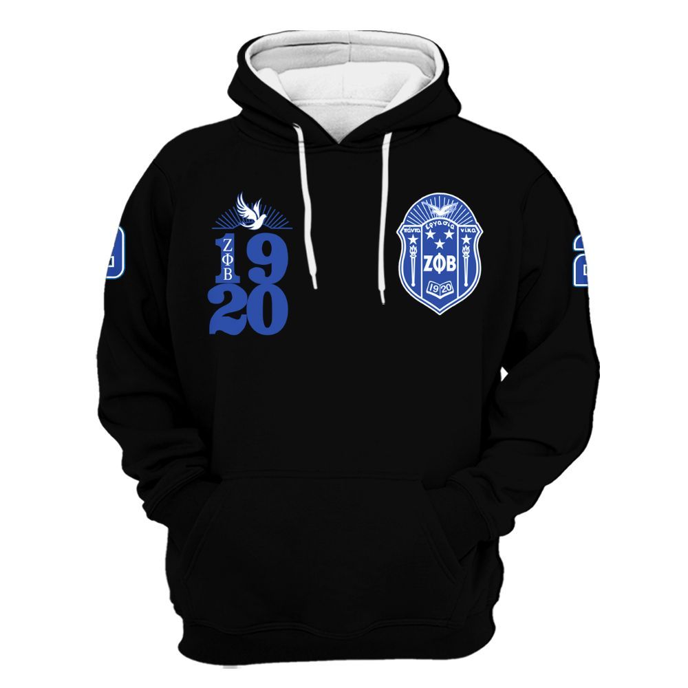 Ireishprint Zeta Phi Beta Shirt, Dove Black Zeta Phi Beta Sorority Hoodie