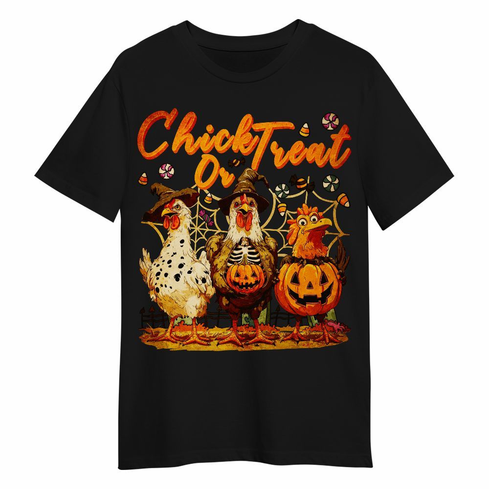 Amare Box Funny Chicken Halloween Shirt, Retro Chick Or Treat Cosplay Halloween Spooky Season Gift For Fan Unisex Shirt