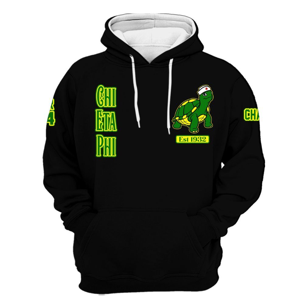 Ireishprint Chi Eta Phi Custom Chapter Shirt, Personalized Chi Eta Phi Founded 1932 Turtle Shirt Chi Eta Phi Sorority Hoodie